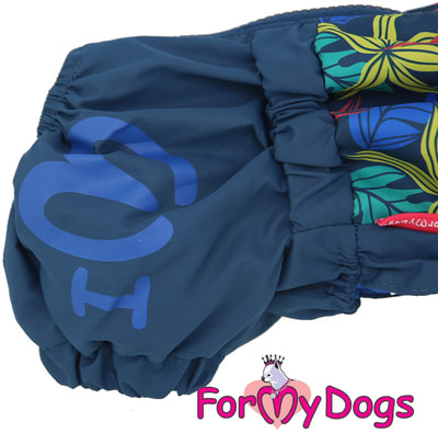 ForMyDogs Дождевик для таксы Синий с цветами на мальчика (фото, вид 5)