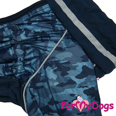 ForMyDogs Дождевик для собак Синий с воротом, модель для мальчиков (фото, вид 3)