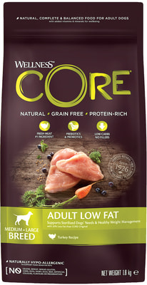 Сухой корм CORE Grain Free Adult Low Fat Medium/Large со сниженным содержанием жира из индейки для взрослых собак средних и крупных пород (фото, вид 7)