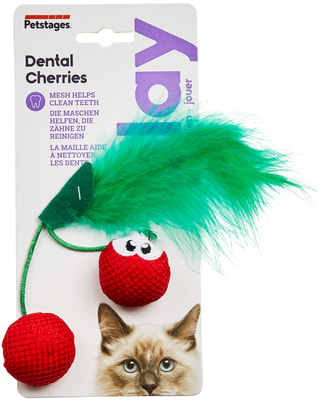 Petstages Игрушка для кошек Dental Вишни с кошачьей мятой (фото, вид 3)