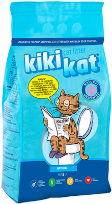 Наполнитель KikiKat Бентонитовый для кошачьего туалета супер-белый комкующийся (фото, вид 2)