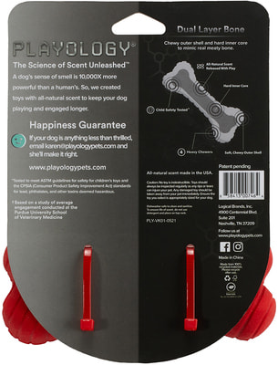 Playology Двухслойная жевательная косточка DUAL LAYER BONE с ароматом говядины, красная (фото, вид 10)