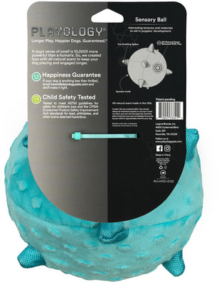 Playology Сенсорный плюшевый мяч для щенков PUPPY SENSORY BALL с ароматом арахиса, голубой (вид 2) Playology Сенсорный плюшевый мяч для щенков PUPPY SENSORY BALL с ароматом арахиса, голубой (фото, вид 2)