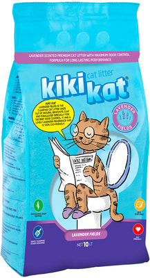 Наполнитель KikiKat Бентонитовый для кошачьего туалета KikiKat супер-белый комкующийся с ароматом Лаванда (фото, вид 3)