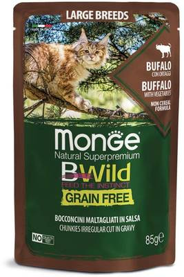 Monge Cat BWild GRAIN FREE паучи из мяса буйвола с овощами для кошек крупных пород (вид 5) Monge Cat BWild GRAIN FREE паучи из мяса буйвола с овощами для кошек крупных пород (фото, вид 5)