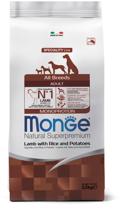 Monge Dog Speciality корм для собак всех пород ягненок с рисом и картофелем (вид 7) Monge Dog Speciality корм для собак всех пород ягненок с рисом и картофелем (фото, вид 7)