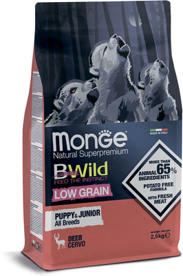   Monge BWild LOW GRAIN Puppy + junior          (,  5)