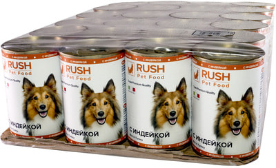 Rush Pet Food Консервы для собак с индейкой (фото, вид 1)