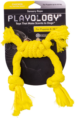 Playology Сенсорный канат для щенков PUPPY SENSORY ROPE с ароматом курицы (фото, вид 5)