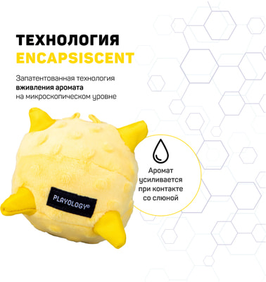 Playology Сенсорный плюшевый мяч для щенков PUPPY SENSORY BALL с ароматом курицы, желтый (вид 2) Playology Сенсорный плюшевый мяч для щенков PUPPY SENSORY BALL с ароматом курицы, желтый (фото, вид 2)