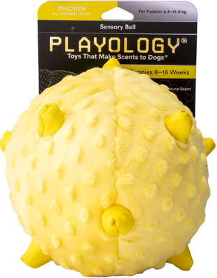 Playology Сенсорный плюшевый мяч для щенков PUPPY SENSORY BALL с ароматом курицы, желтый (вид 6) Playology Сенсорный плюшевый мяч для щенков PUPPY SENSORY BALL с ароматом курицы, желтый (фото, вид 6)