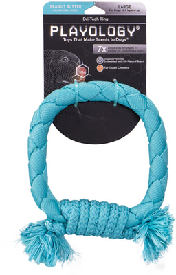 Playology Хрустящее жевательное кольцо-канат DRI-TECH RING с ароматом арахиса (фото, вид 4)