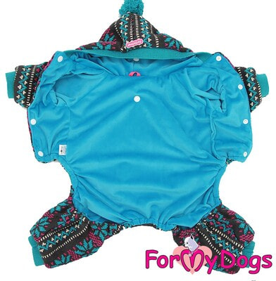 ForMyDogs Комбинезон для маленьких собак Сканди вязанный трикотаж, синий, унисекс (фото, вид 10)