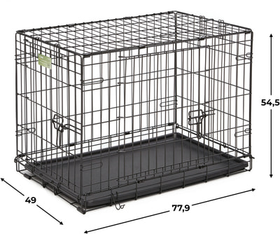 MidWest Клетка для мелких собак и кошек iCrate Double Door 30" двухдверная, черная (фото, вид 9)