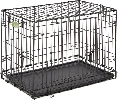 MidWest Клетка для мелких собак и кошек iCrate Double Door 30" двухдверная, черная (фото, вид 11)
