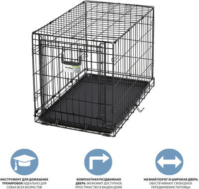 MidWest Клетка Ovation Single Door Crate 30" с рельсовой дверью для мелких собак и кошек (фото, вид 6)