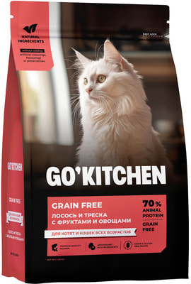 ����� ���� GO'KITCHEN ����������� ��� ����� � ����� ���� ��������� � �������, �������, �������� � �������, GRAIN FREE Salmon&CodFish (����, ��� 1)