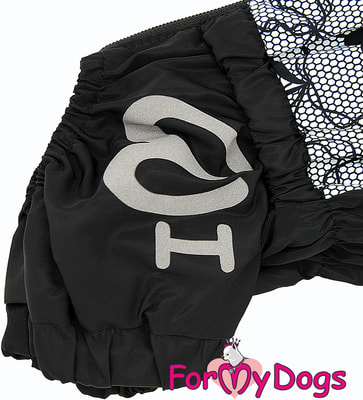 ForMyDogs Дождевик для таксы Кружево черный для девочек (вид 3) ForMyDogs Дождевик для таксы Кружево черный для девочек (фото, вид 3)