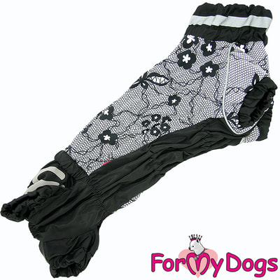 ForMyDogs Дождевик для таксы Кружево черный для девочек (вид 5) ForMyDogs Дождевик для таксы Кружево черный для девочек (фото, вид 5)