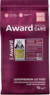 Сухой корм Award SPECIAL CARE Sensitive Digestion для взрослых кошек с чувствительным пищеварением со свежим мясом утки (вид 6) Сухой корм Award SPECIAL CARE Sensitive Digestion для взрослых кошек с чувствительным пищеварением со свежим мясом утки (фото, вид 6)