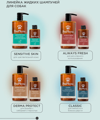 ProPhyto Жидкий шампунь ALWAYS FRESH с растительными экстрактами для регулярного гигиенического очищения кожи и шерсти собак (вид 6) ProPhyto Жидкий шампунь ALWAYS FRESH с растительными экстрактами для регулярного гигиенического очищения кожи и шерсти собак (фото, вид 6)