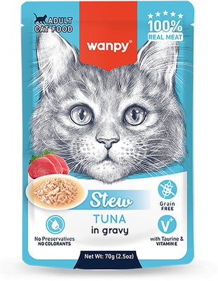Wanpy Cat Дополнительный консервированный корм пауч для кошек тунец в собственному соку (вид 10) Wanpy Cat Дополнительный консервированный корм пауч для кошек тунец в собственному соку (фото, вид 10)