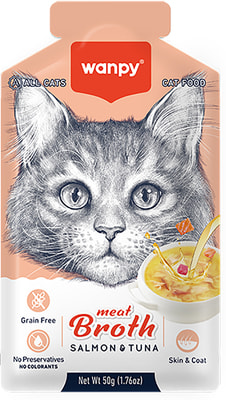 Wanpy Cat Пауч для кошек Бульон с лососем и тунцом (вид 5) Wanpy Cat Пауч для кошек Бульон с лососем и тунцом (фото, вид 5)