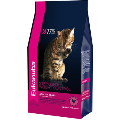 Eukanuba Сухой корм для взрослых кошек с избыточным весом и стерилизованных. Adult sterilised/ Weight control (фото, вид 1)