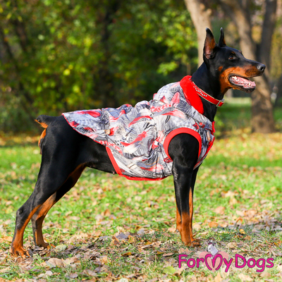 ForMyDogs Куртка для больших собак Перышки со съемным капюшоном (фото, вид 3)