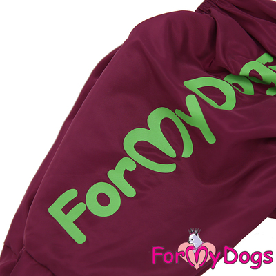 ForMyDogs Дождевик для крупных собак Листья бордовый для девочек (фото, вид 2)