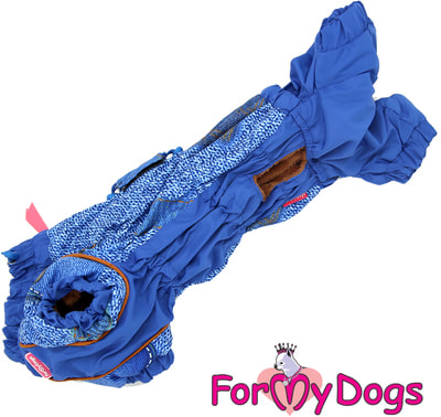 ForMyDogs Комбинезон для такс Джинса синий на меху, мальчик (фото, вид 1)