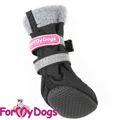 ForMyDogs Сапоги для собак на флисе Черные, на подошве ПВХ (вид 1) ForMyDogs Сапоги для собак на флисе Черные, на подошве ПВХ (фото, вид 1)