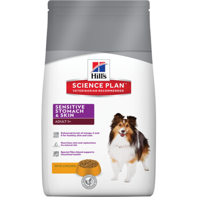 Сухой корм HILL'S Sensitive Stomach + Skin для собак c чувствительной кожей и желудком (фото, вид 1)
