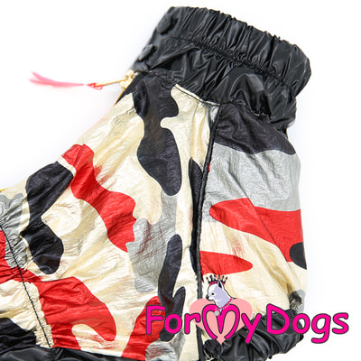 ForMyDogs Дождевик для таксы Камуфляж черно-золотой на мальчика (фото, вид 2)