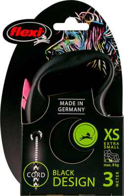 Поводок-рулетка flexi Black Design XS, трос 3м, для собак до 8кг (фото, вид 6)