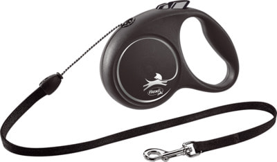 Поводок-рулетка flexi Black Design S, трос 5м, для собак до 12кг (фото, вид 1)
