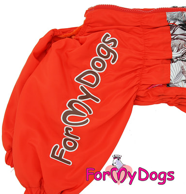ForMyDogs Комбинезон для больших собак Аисты оранжевый на девочку (фото, вид 3)