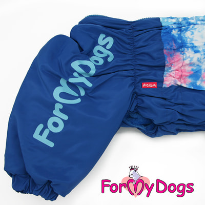ForMyDogs Теплый комбинезон для больших собак Синий на мальчика (фото, вид 2)