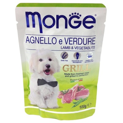 Monge Dog Grill Pouch паучи для собак ягненок с овощами (фото, вид 4)