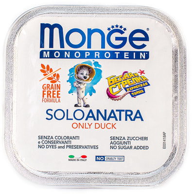 Monge Dog Monoprotein Solo консервы для собак паштет из утки (фото, вид 6)