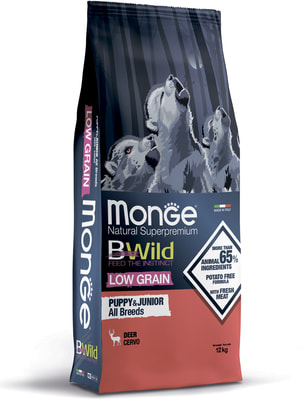  Monge BWild LOW GRAIN Puppy + junior          (,  2)