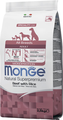Monge Dog Monoprotein All Breeds Beef and Rice         (,  5)