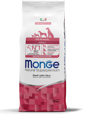 Monge Dog Monoprotein All Breeds Beef and Rice ���� ��� ����� ���� ����� �������� � ����� (����, ��� 6)