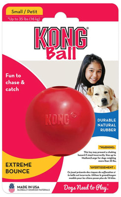 Kong Игрушка для собак Classic Мячик под лакомства (фото, вид 1)
