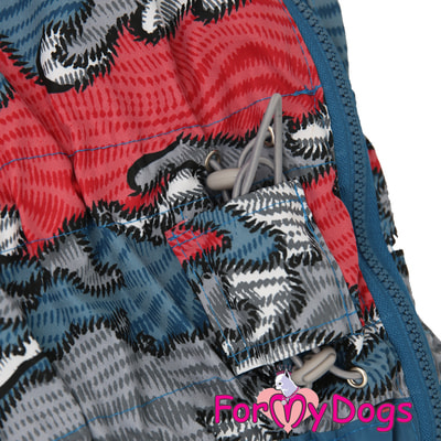 ForMyDogs Дождевик на крупные породы собак Камуфляж синий мальчик (фото, вид 3)