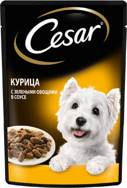 Cesar Пауч для собак Курица с зелеными овощами (фото)