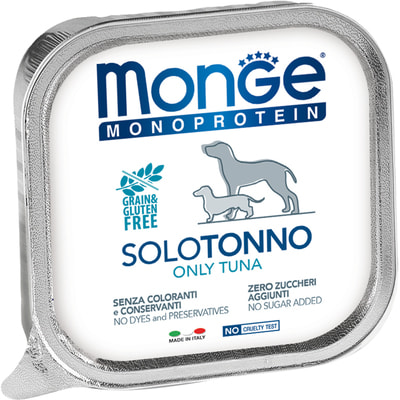 Monge Dog Monoprotein Solo консервы для собак паштет из тунца (фото)