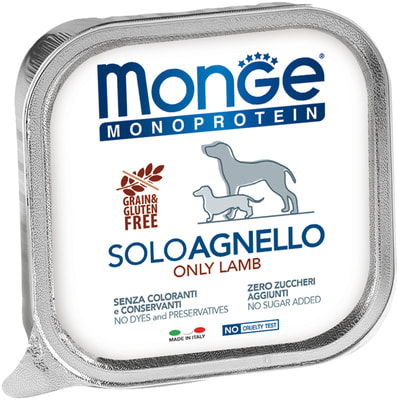 Monge Dog Monoprotein Solo консервы для собак паштет из ягненка (фото)