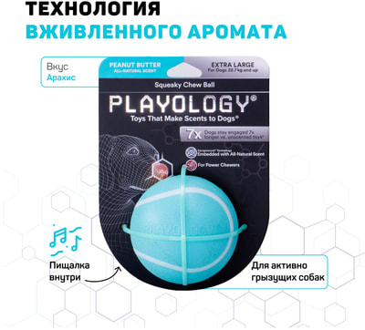 Playology ��������� ����������� ��� SQUEAKY CHEW BALL � �������� � � �������� �������, ������� (����)
