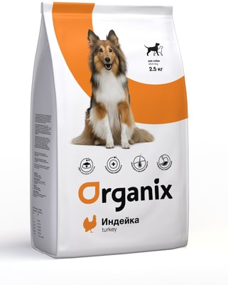 Сухой корм Organix с индейкой для взрослых собак с чувствительным пищеварением (Adult Dog Turkey)